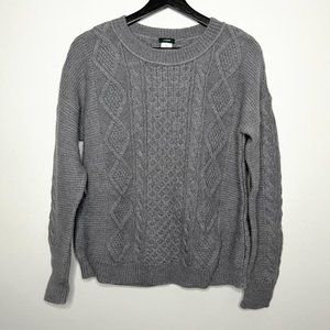 J. Crew Gray Cable Knit Sweater